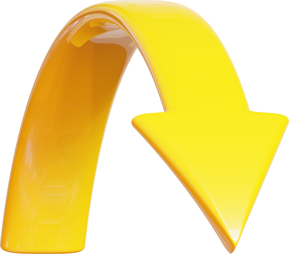 3D yellow arrow